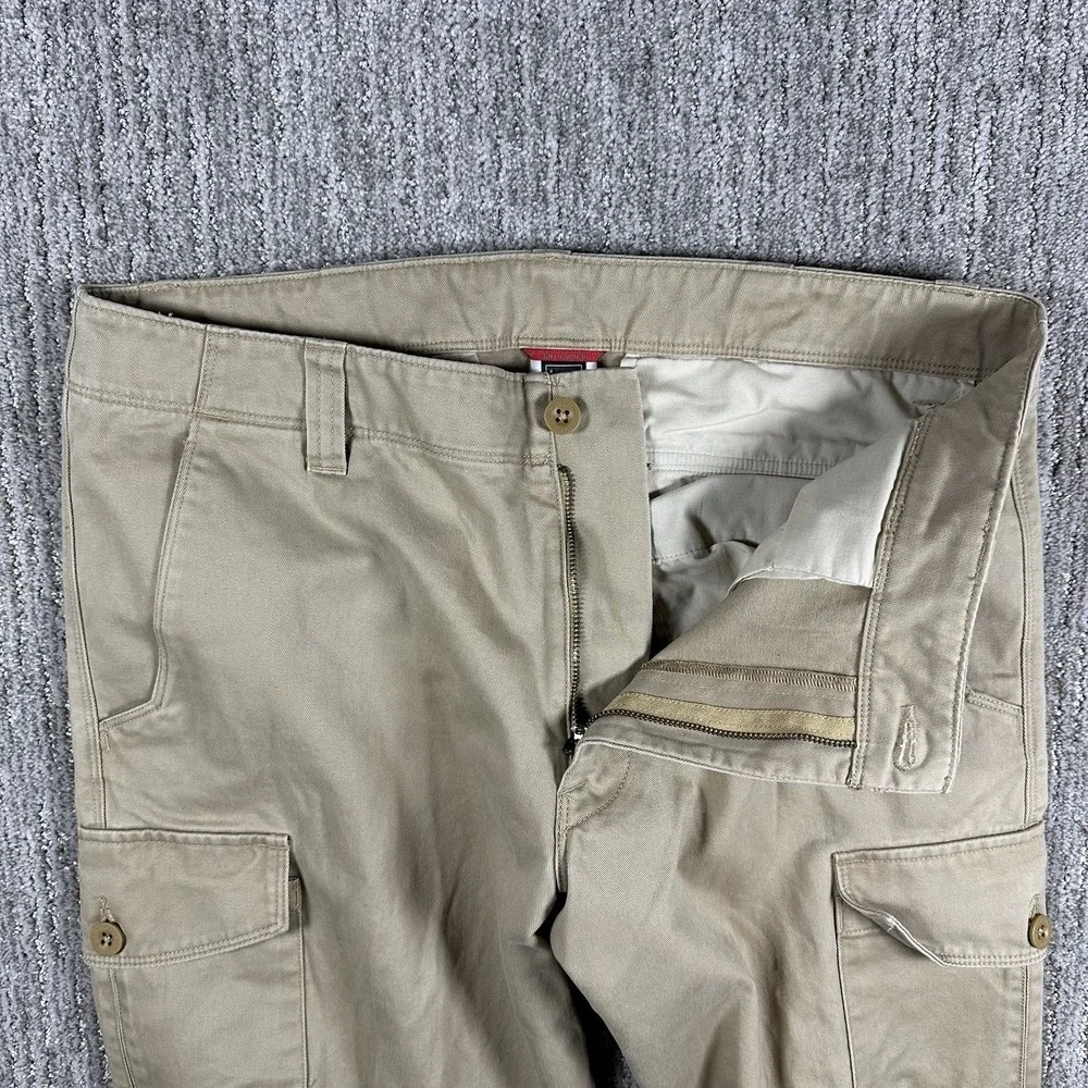 The North‎ Face Mens 34 Cargo Khaki Pants Cotton Twill Straight Leg RN61661